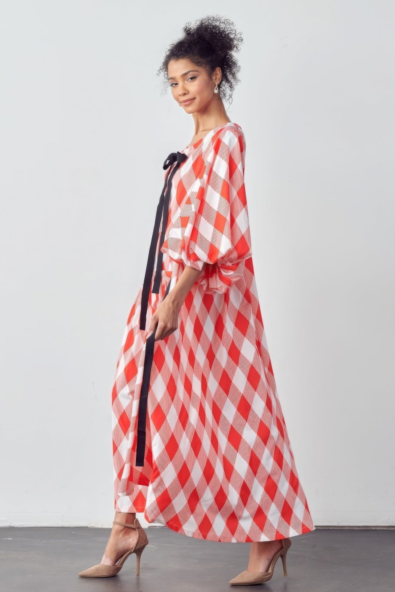 Balloon Sleeves Oversized Pocketed Dress