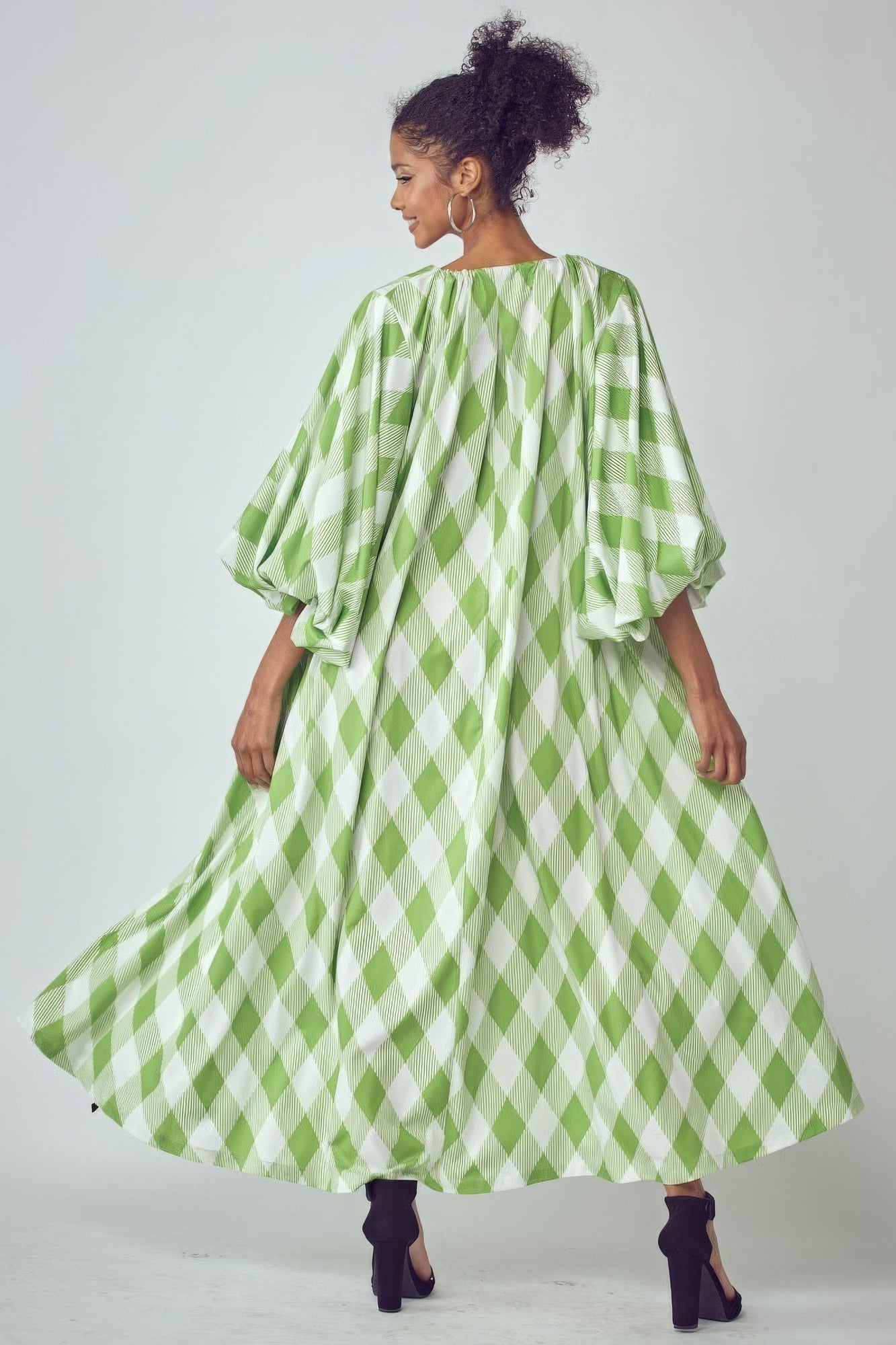 Balloon Sleeves Oversized Pocketed Dress
