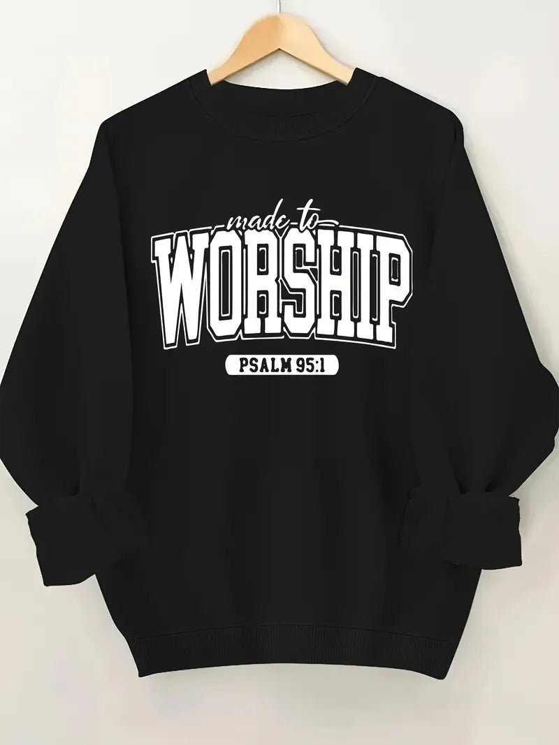 Black Plus Size Made to Worship Sweatshirt