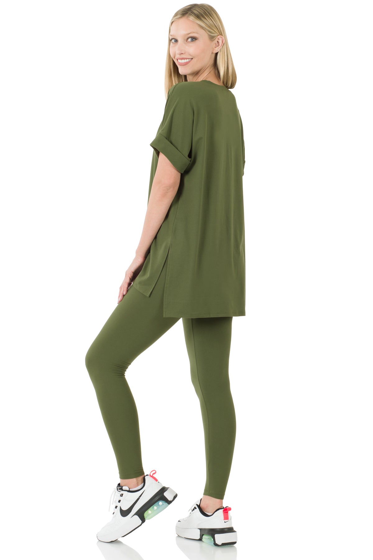 BRUSHED MICROFIBER LOUNGEWEAR SET-Neon Hot Pink