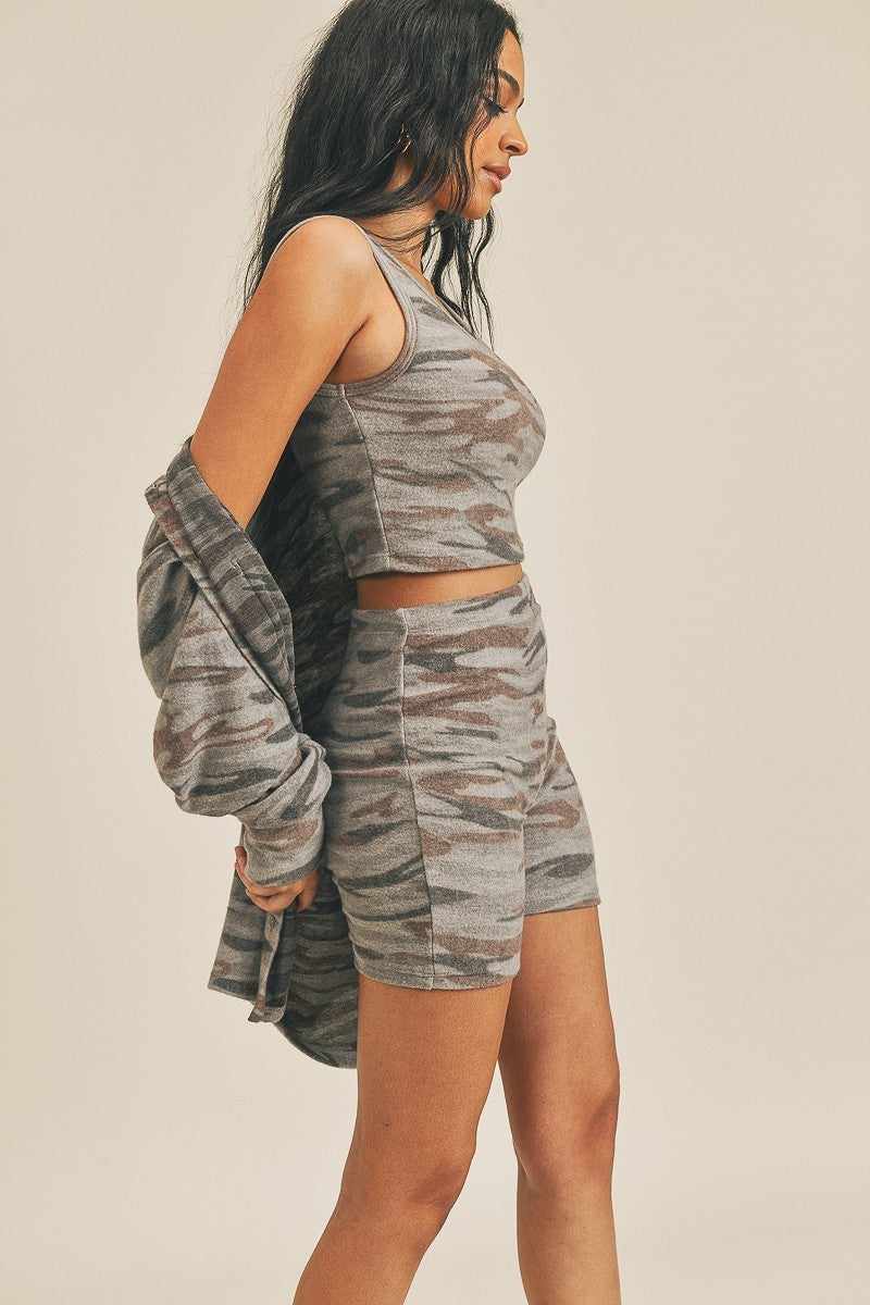 Cardigan Three Piece Set-Grey