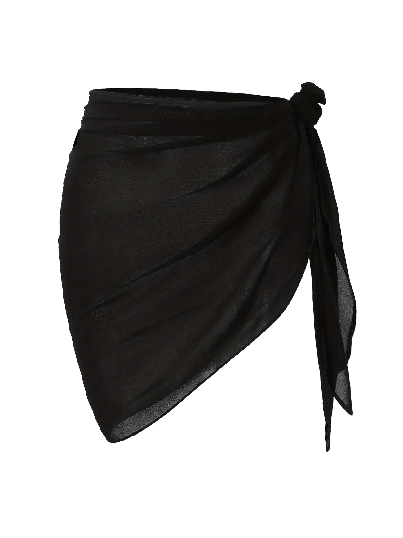Chiffon Beach Sarong Wrap | Tie-Side Swimsuit Cover Up | Short Mesh Pareo