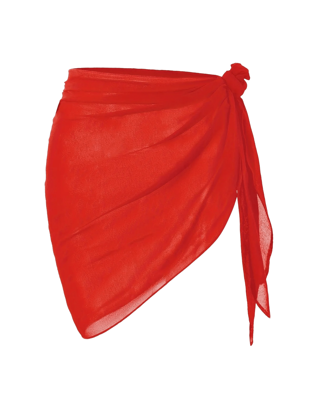 Chiffon Beach Sarong Wrap | Tie-Side Swimsuit Cover Up | Short Mesh Pareo