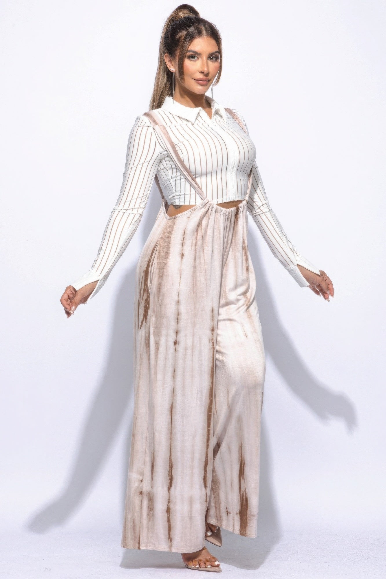 Drawstring Baggy Jumpsuit | Tie-Dye Print | Rayon-Spandex