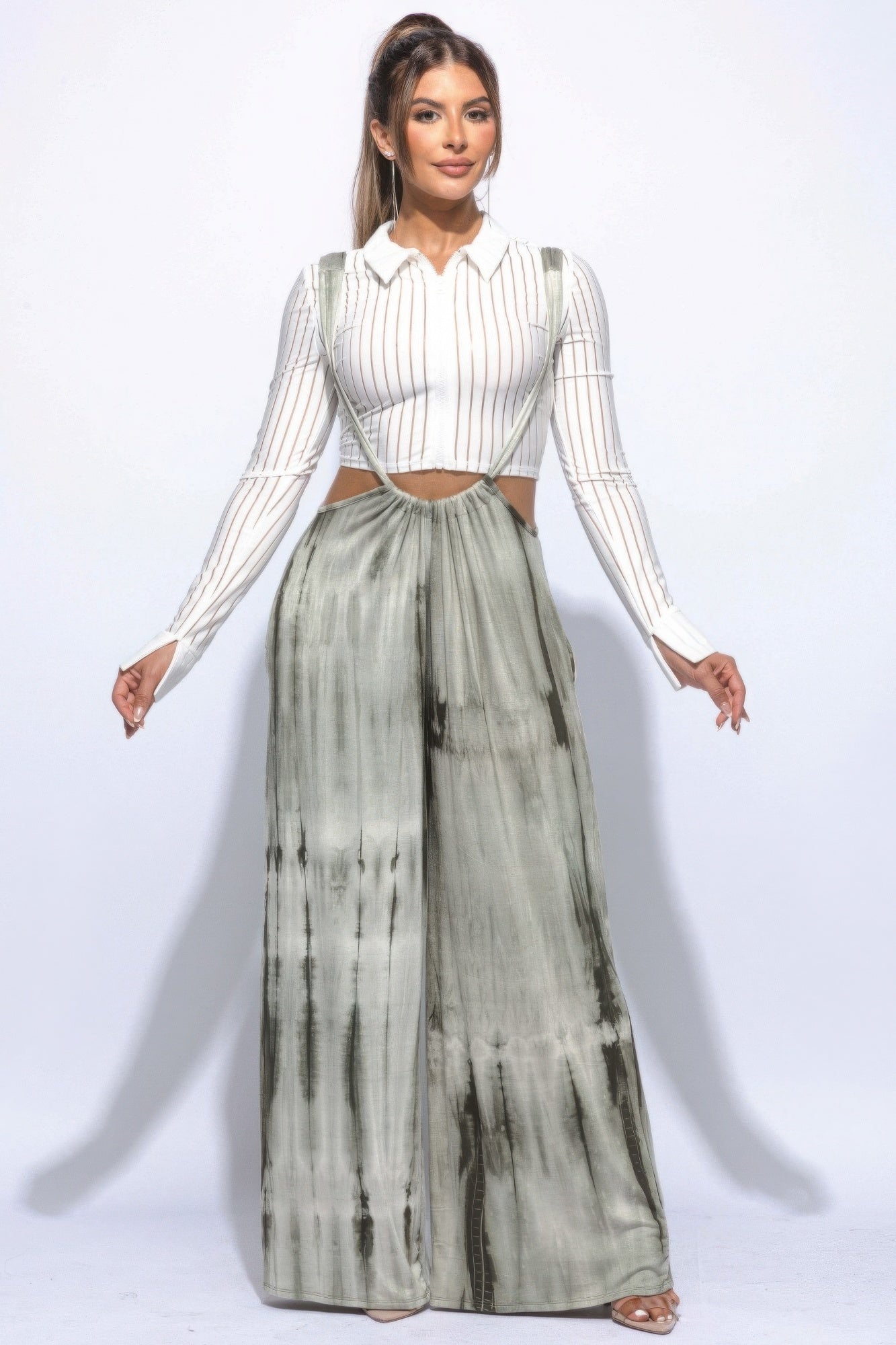 Drawstring Baggy Jumpsuit | Tie-Dye Print | Rayon-Spandex