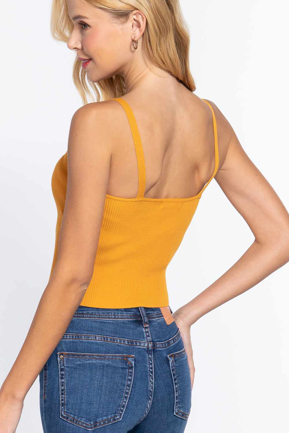 Front Closure Sweater Cami Top-Mango