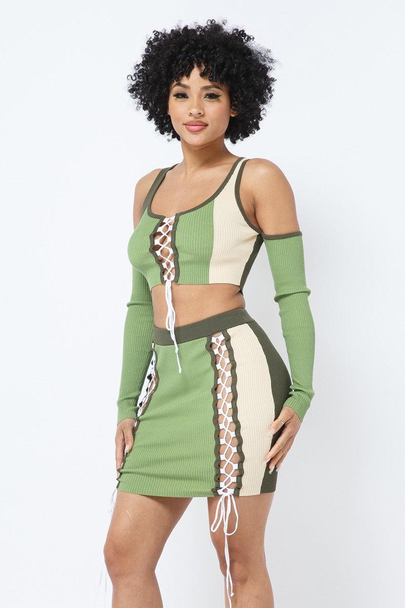 Multi Color Block Set-Olive