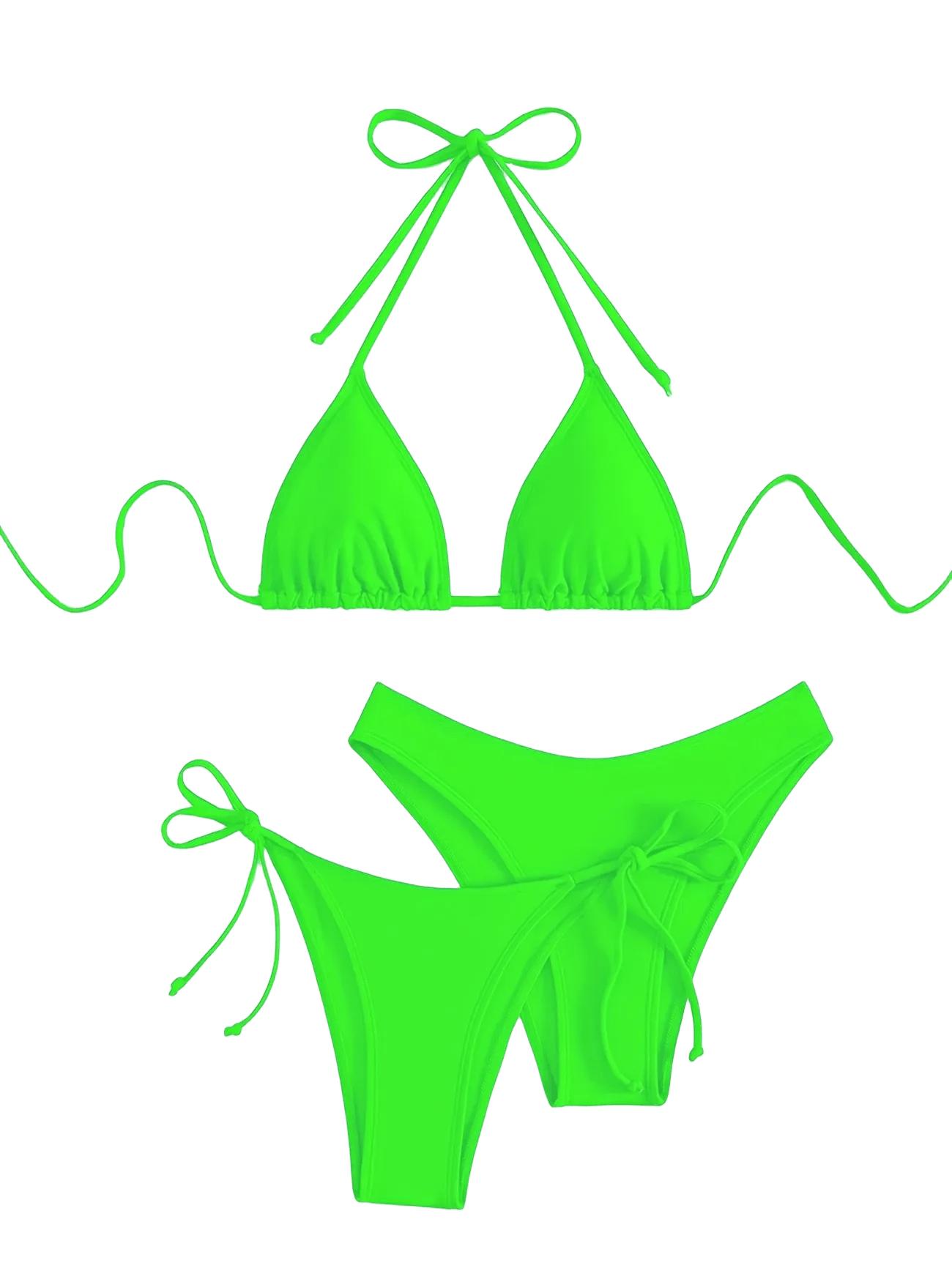 Triangle String Bikini Set | Side-Tie Brazilian Swimsuit | 3-Piece Beachwear