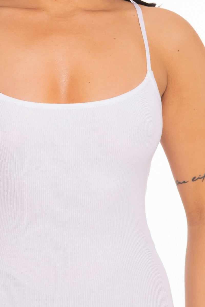 Cami Open Back Mini Dress-White