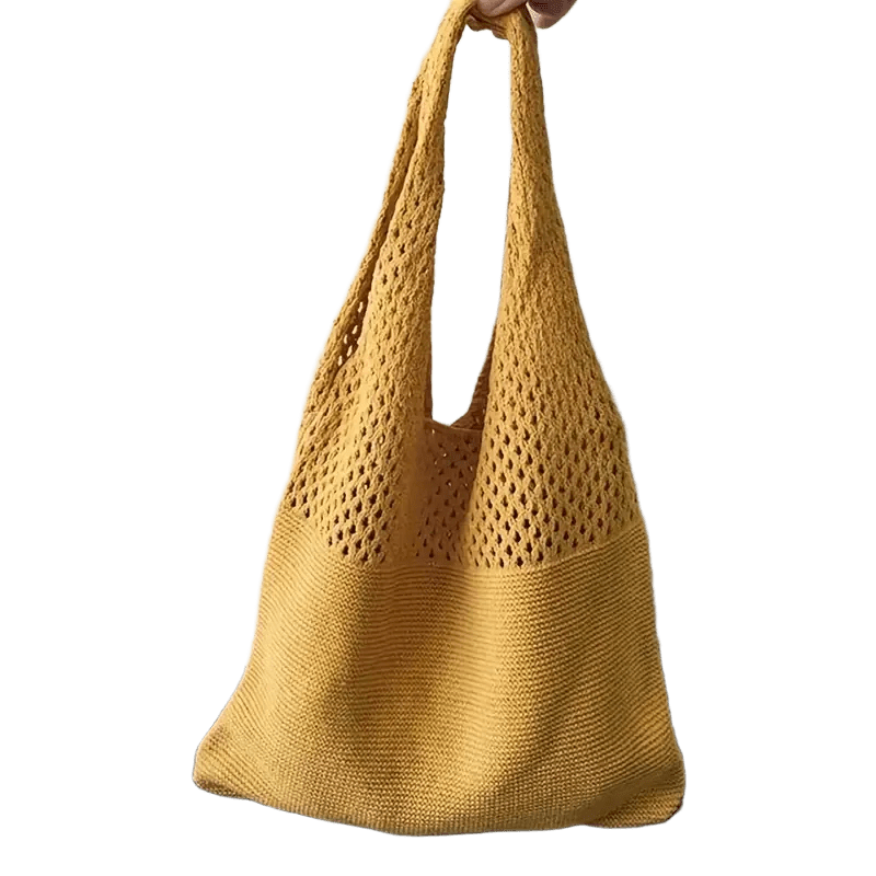 Crochet Mesh Tote Bag | Handwoven Summer Beach Shoulder Bag | Eco-Friendly