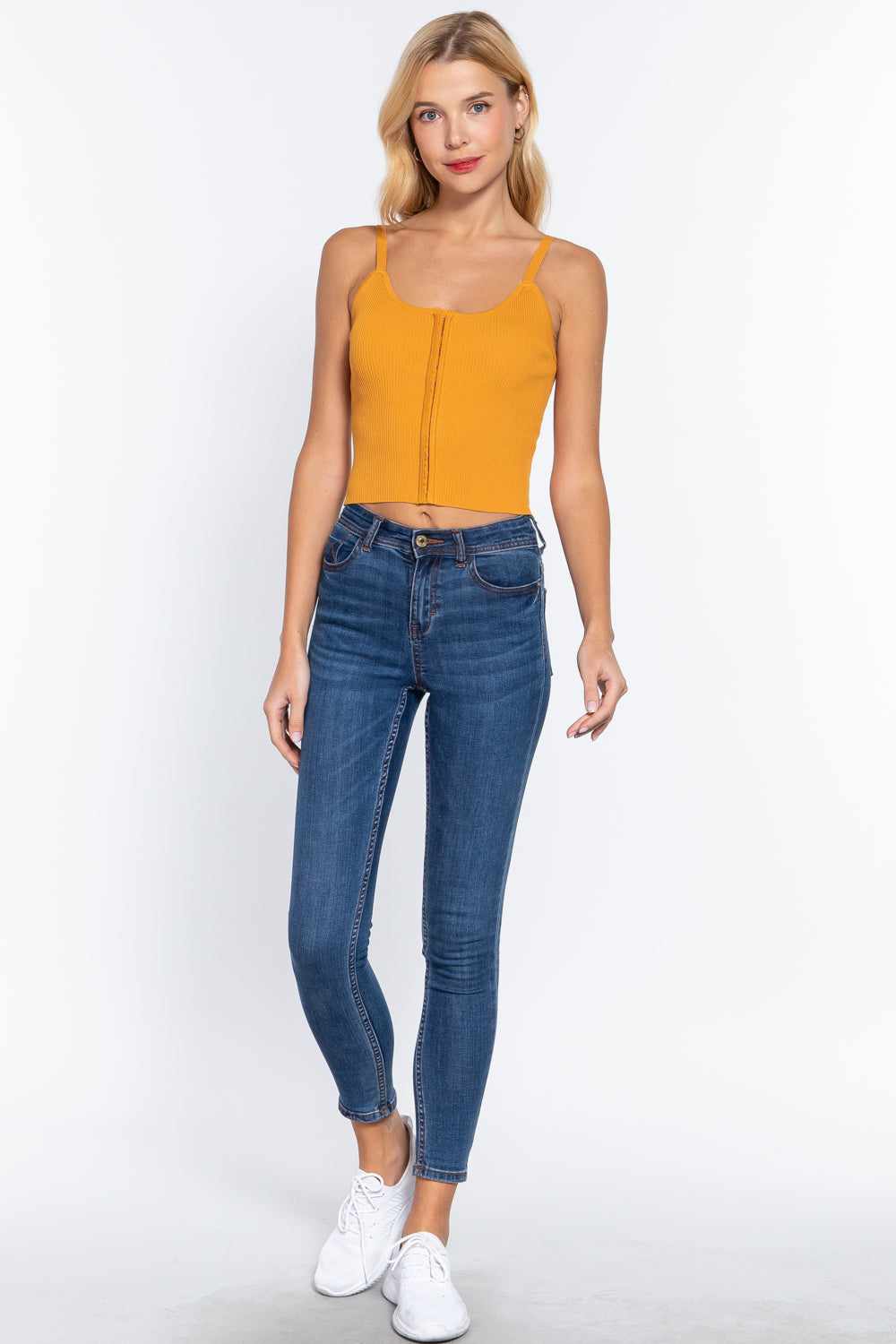 Front Closure Sweater Cami Top-Mango
