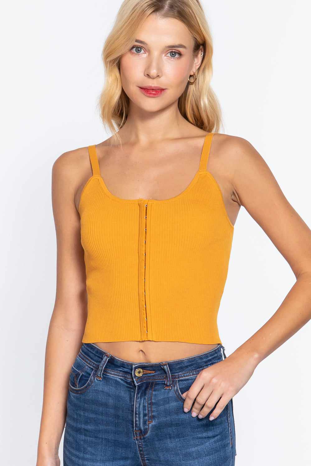 Front Closure Sweater Cami Top-Mango