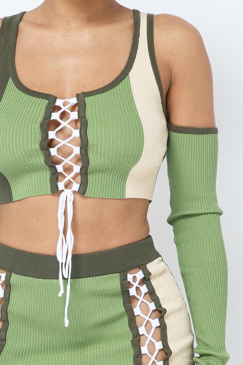 Multi Color Block Set-Olive