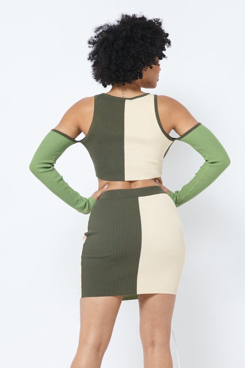 Multi Color Block Set-Olive