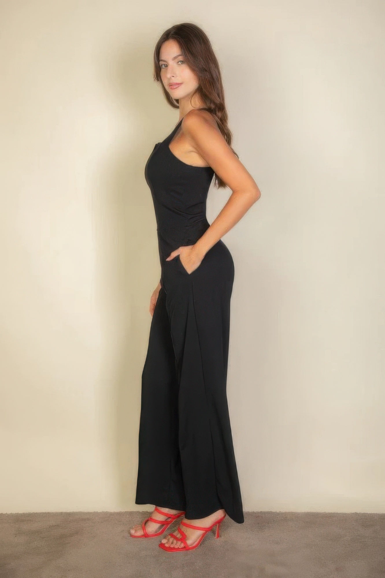 Notched Neck Cami Jumpsuit | Tailored Fit | Women's Fashion