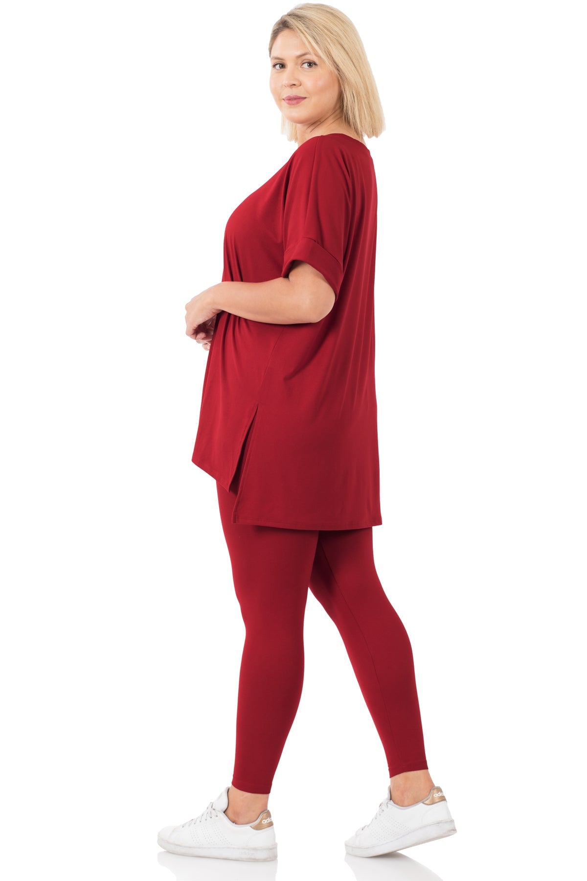 PLUS SIZE BRUSHED MICROFIBER LOUNGEWEAR SET