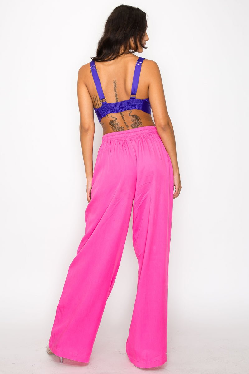 Stacy Purple Satin Bra Crop Top