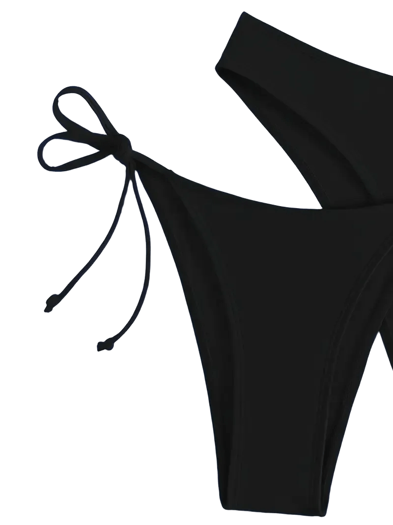 Triangle String Bikini Set | Side-Tie Brazilian Swimsuit | 3-Piece Beachwear