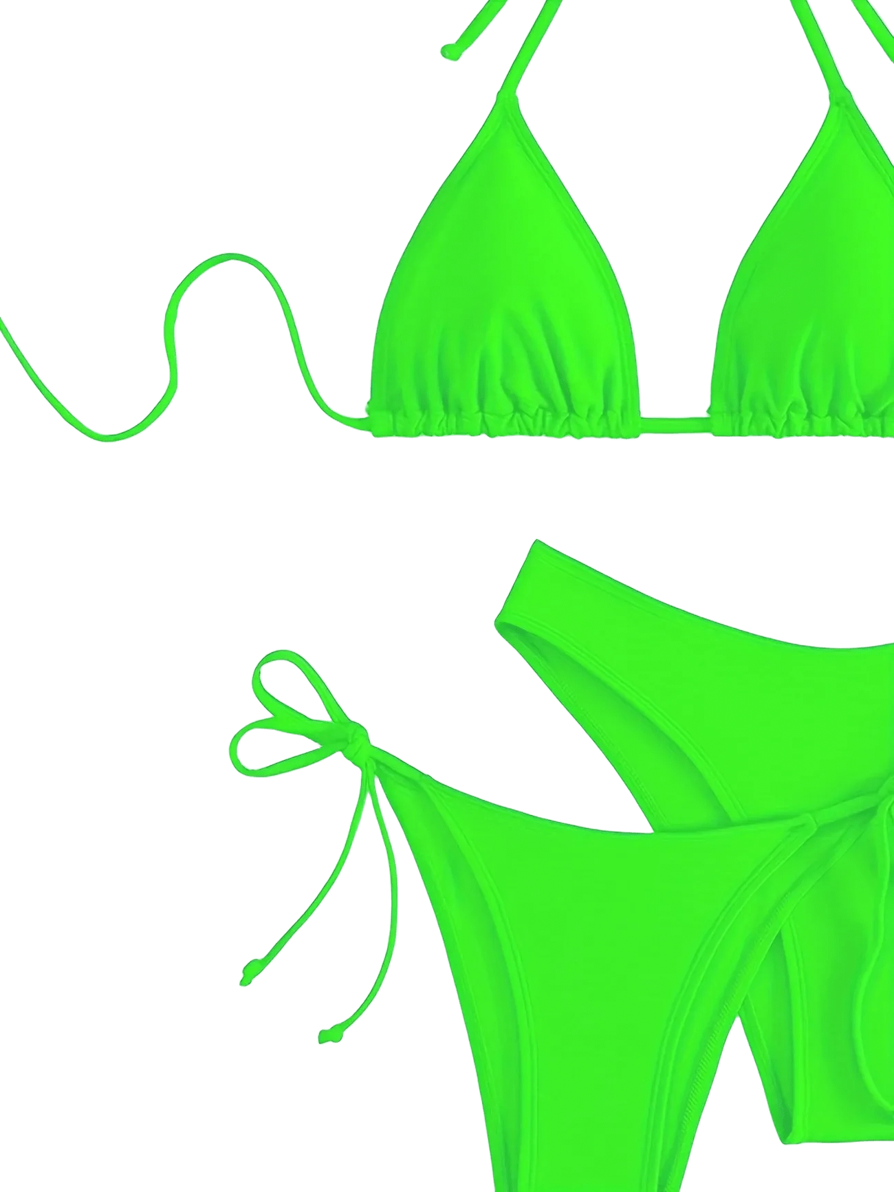 Triangle String Bikini Set | Side-Tie Brazilian Swimsuit | 3-Piece Beachwear